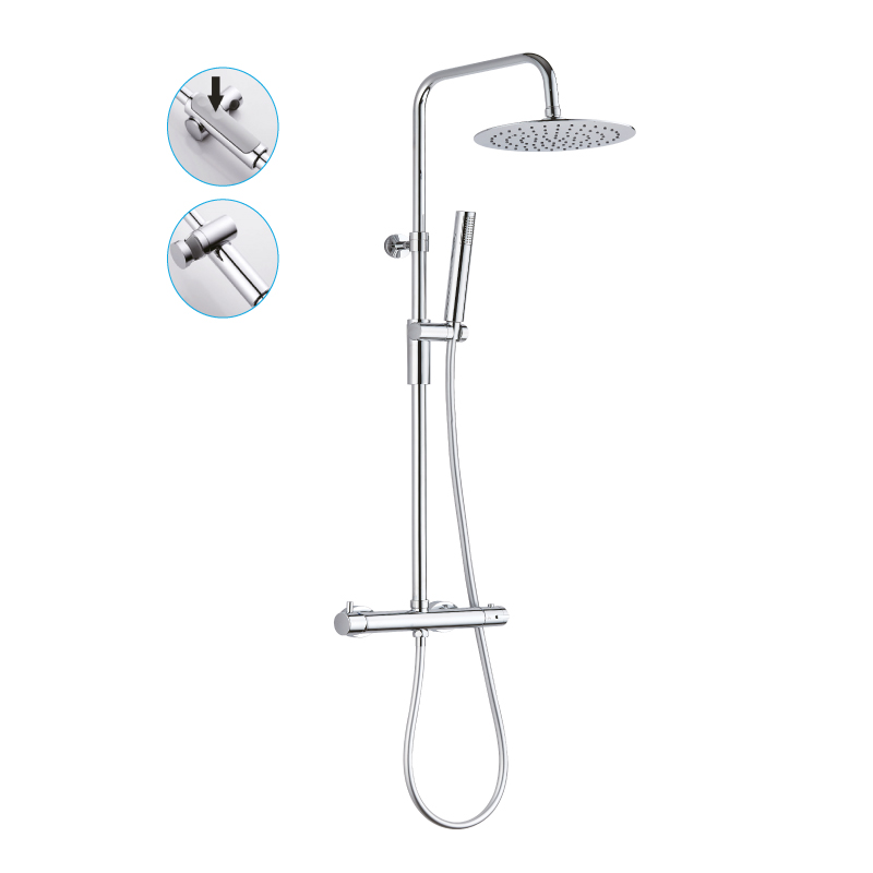 Colonne de douche avec mitigeur et kit de douchette Chromé - 23101610