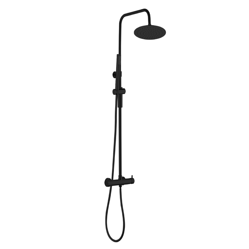 Colonne de douche avec mitigeur et kit de douchette Noir Mat - 23101639
